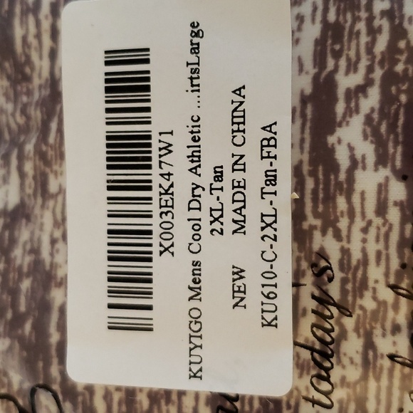 KUYIGO Running Workout Quick Dry Crew Neck Long Sleeve T Shirt in Tan Size XXL - Picture 9 of 9